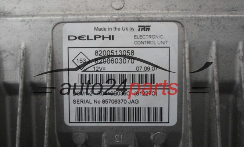 KOMPUTER STEROWNIK SILNIKA DACIA RENAULT 1.5 DCI Delphi R0410B036C, 8200513058, 8200603070