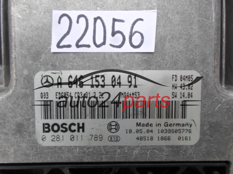 CALCULATEUR MOTEUR MERCEDES VITO BOSCH 0 281 011 789, 0281011789, A 646 153 04 91, A6461530491, CR3.31 