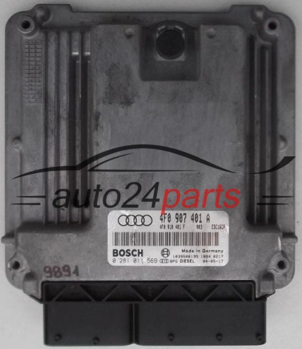 KOMPUTER STEROWNIK SILNIKA AUDI A6 3.0 TDI BOSCH 0 281 011 569, 0281011569, 4F0 907 401 A, 4F0907401A - 