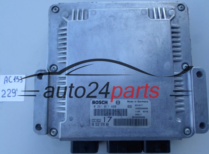 KOMPUTER STEROWNIK SILNIKA CITROEN PEUGEOT 2.0 HDI BOSCH 0 281 011 480, 0281011480, 96 512 578 80, 9651257880 