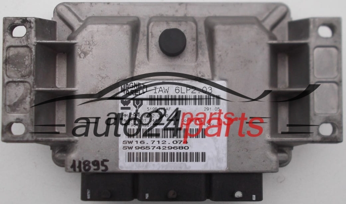 KOMPUTER STEROWNIK SILNIKA PEUGEOT 206 1.4 MAGNETI MARELLI IAW 6LP2.03, IAW6LP203, HW 16.631.044, 16631044, 9647498180, SW 16.712.074, 16712074, 9657429680