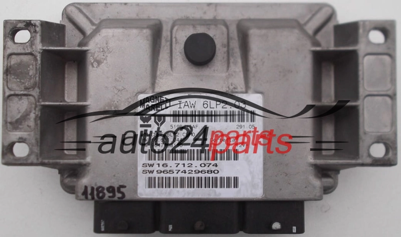 KOMPUTER STEROWNIK SILNIKA PEUGEOT 206 1.4 MAGNETI MARELLI IAW 6LP2.03, IAW6LP203, HW 16.631.044, 16631044, 9647498180, SW 16.712.074, 16712074, 9657429680