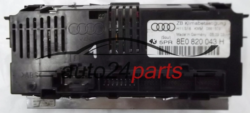PANEL OGRZEWANIA STEROWNIK NAWIEWU REGULATOR KLIMATRONIK AUDI A4 S4 RS4 8E0 820 043 H, 8E0820043H