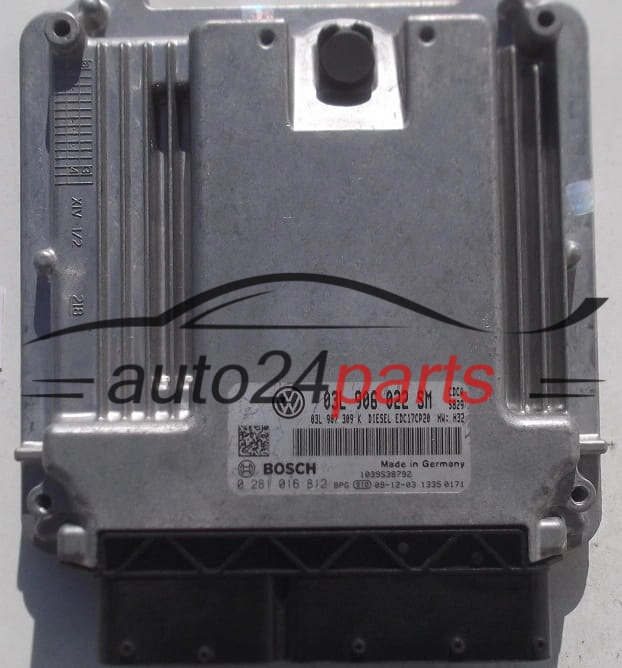 ECU CENTRALITA DE MOTOR VOLKSWAGEN AMAROK 2.0 TDI BOSCH 0 281 016 812, 0281016812, 03L 906 022 SM, 03L906022SM, 03L907389K, EDC17CP20