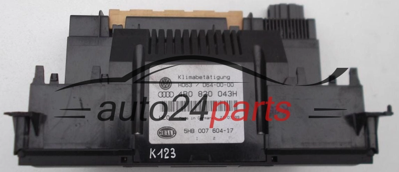 PANEL OGRZEWANIA STEROWNIK NAWIEWU REGULATOR KLIMATRONIK AUDI 4B0 820 043 H / 4B0820043H / 5HB 007 604-17 / 5HB00760417