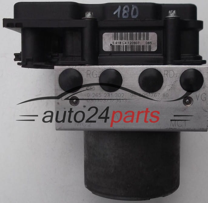 ABS POMPA I STEROWNIK PEUGEOT 307 BOSCH 0 265 231 302, 0265231302, 96 505 767 80, 9650576780, 0 265 800 390, 0265800390