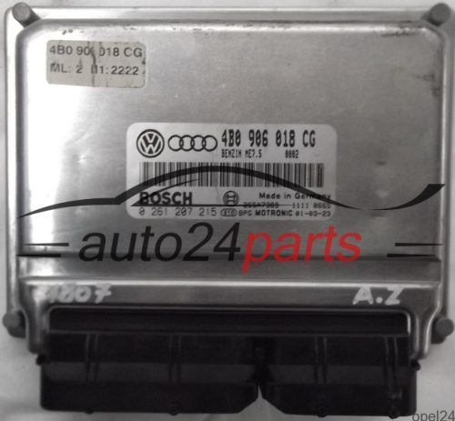 CALCULATEUR MOTEUR AUDI A4 A6 VW VOLKSWAGEN PASSAT 1.8T 1.8 TURBO 4B0906018CG, 4B0 906 018 CG, BOSCH 0261207215, 0 261 207 215