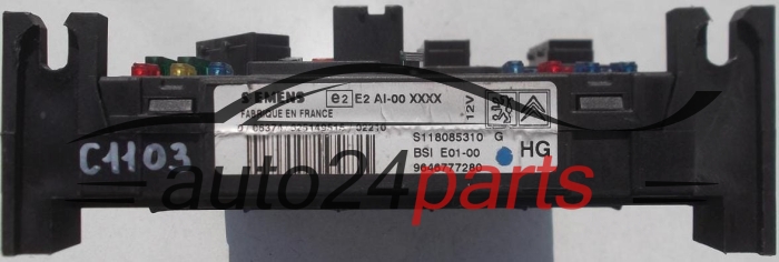 CENTRALITA DE CONFORT CITROEN PEUGEOT SIEMENS S118085310G, 9646777280, BSI E01-00 HG