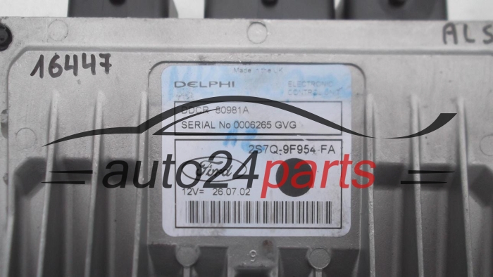 CALCULATEUR MOTEUR FORD MONDEO MK3 2.0 TDCI 2S7Q-9F954-FA, 2S7Q9F954FA, DDCR 80981A