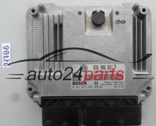 VW VOLKSWAGEN TOURAN 1.9 TDI 03G906021P, 03G 906 021 P, BOSCH 0 281 013 266, 0281013266, DIESEL EDC16U34 9021, 1039S15600