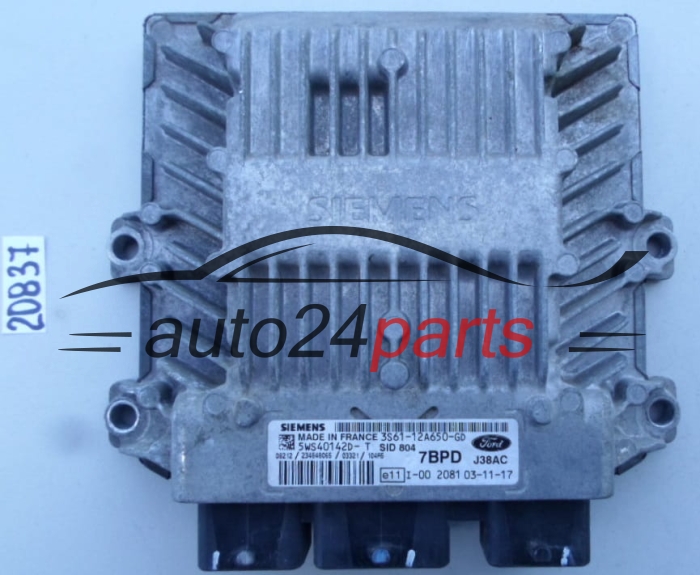 KOMPUTER STEROWNIK SILNIKA FORD 1.4 TDCI 5WS40142D-T, 5WS40142DT, 3S61-12A650-GD, 3S6112A650GD, SID 804
