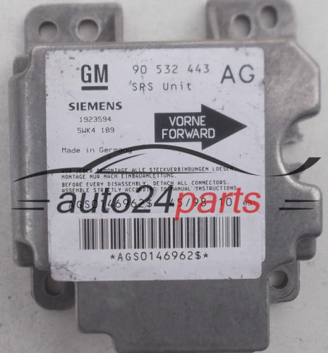 AIRBAG STEUERGERAT OPEL CORSA B GM 90 532 443 AG, SIEMENS 5WK4189