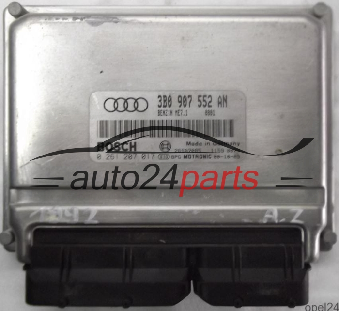 CALCULATEUR MOTEUR AUDI A6 2.4 AML 3B0907552AN, 3B0 907 552 AN, BOSCH 0261207017, 0 261 207 017 BENZIN ME7.1 0001