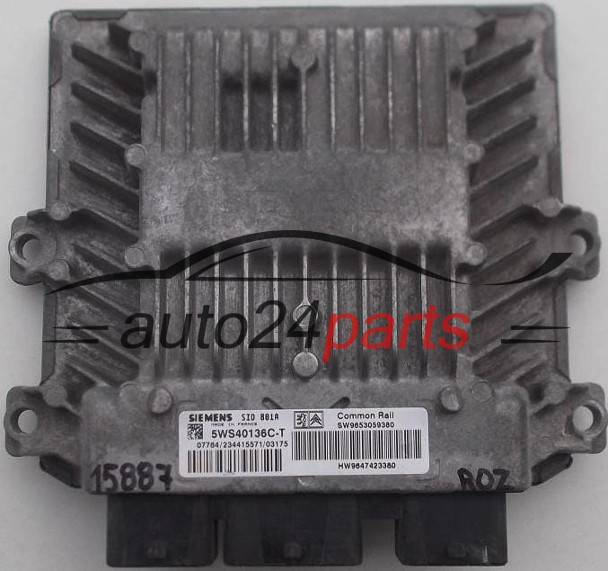 CENTRALITA DE MOTOR CITROEN PEUGEOT 2.0 HDI SIEMENS 5WS40136C-T, 5WS40136CT, SW9653059380, HW9647423380