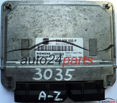 MOTORSTEUERGERÄT ECU STEUERGERÄT SEAT IBIZA CORDOBA 1.2 AZQ 03E 906 033 P, 03E906033P, SIEMENS 5WP40196, BENZIN SIMOS 3PE 4729 