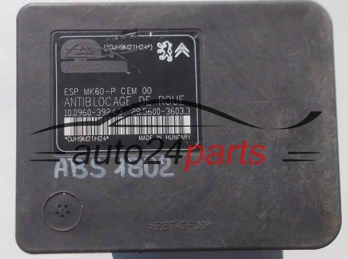 BOMBA HIDRAULICA Y CENTRALITA ABS CITROEN C3 PICASSO 1.6 HDI 9666999580, ATE 10.0206-0414.4, 10.0960-3924.3