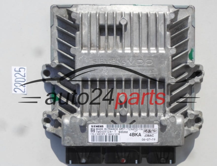 KOMPUTER STEROWNIK SILNIKA FORD FOCUS C-MAX 1.8 TDCI SIEMENS 5WS40512A-T, 5WS40512AT, FoMoCo 6M51-12A650-YA, 6M5112A650YA, 4BKA, SID202