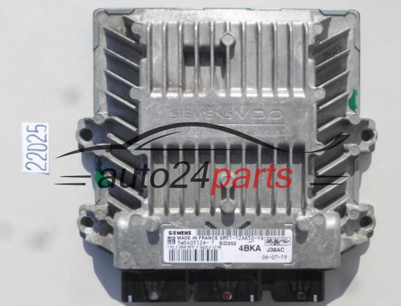 KOMPUTER STEROWNIK SILNIKA FORD FOCUS C-MAX 1.8 TDCI SIEMENS 5WS40512A-T, 5WS40512AT, FoMoCo 6M51-12A650-YA, 6M5112A650YA, 4BKA, SID202