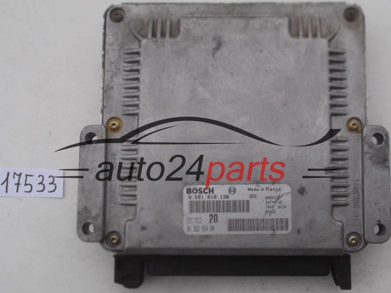KOMPUTER STEROWNIK SILNIKA CITROEN PEUGEOT 2.0 HDI BOSCH 0 281 010 138, 0281010138, 96 362 554 80, 9636255480