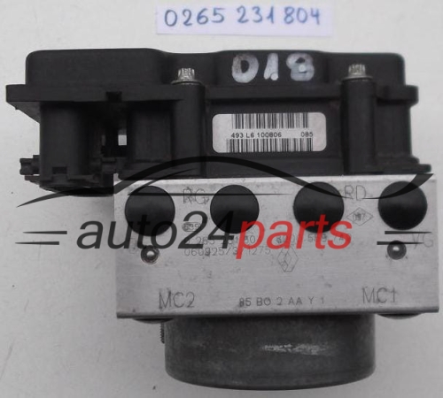ABS HYDRAULIK-AGGREGAT MIT STEUERGERAET RENAULT CLIO BOSCH 0 265 231 804, 0265231804, 8200 559 749, 8200559749, 0 265 800 559, 0265800559