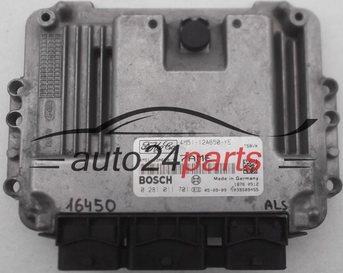MOTORSTEUERGERÄT ECU STEUERGERÄT FORD 1.6 TDCI BOSCH 0 281 011 701, 0281011701, 4M51-12A650-YE, 4M5112A650YE 