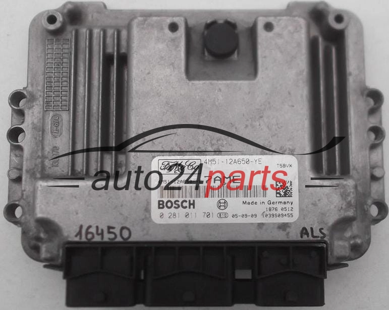 MOTORSTEUERGERÄT ECU STEUERGERÄT FORD 1.6 TDCI BOSCH 0 281 011 701, 0281011701, 4M51-12A650-YE, 4M5112A650YE 