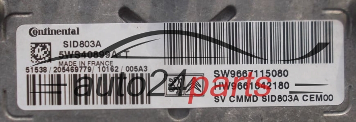 MOTORSTEUERGERÄT ECU STEUERGERÄT CITROEN PEUGEOT 2.0 HDI CONTINENTAL 5WS40899A-T