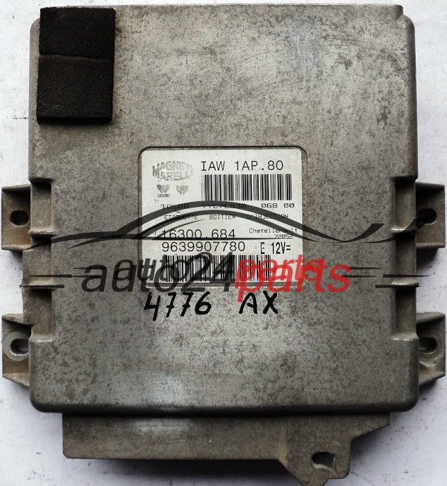 ECU CENTRALITA DE MOTOR PEUGEOT 206 1.1 MAGNETI MARELLI IAW 1AP.80, IAW1AP80, 16300.684, 16300684, 9639907780 E 