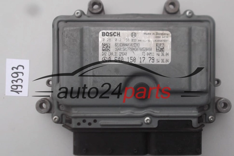 KOMPUTER STEROWNIK SILNIKA MERCEDES A 160 CDI BOSCH 0 281 012 158, 0281012158, A 640 150 17 79, A6401501779, CRA.31