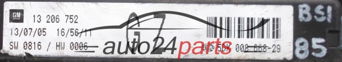 BOITE ELECTRIQUE A RELAIS ET FUSIBLE OPEL GM 13 206 752 GZ HELLA 5DK 008 668-29