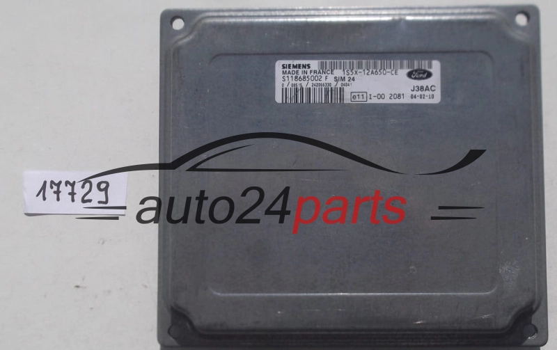 KOMPUTER STEROWNIK SILNIKA FORD KA 1.3 SIEMENS S118685002 F, S118685002F, 1S5X-12A650-CE, 1S5X12A650CE, SIM24