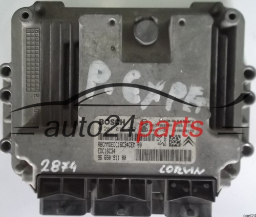 MOTORSTEUERGERÄT ECU STEUERGERÄT PEUGEOT EXPERT FIAT SCUDO 1.6 HDI JTD BOSCH 0281012982, 0 281 012 982, 9665091180, 96 650 911 80, 9653958980 1039S20159 EDC16C34