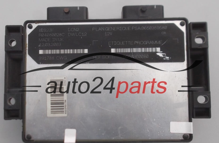 KOMPUTER STEROWNIK SILNIKA CITROEN BERLINGO 1.9 LUCAS R04080028C, PSA 9650359580 SOFT 9650360080, DCN2, DWLC12 