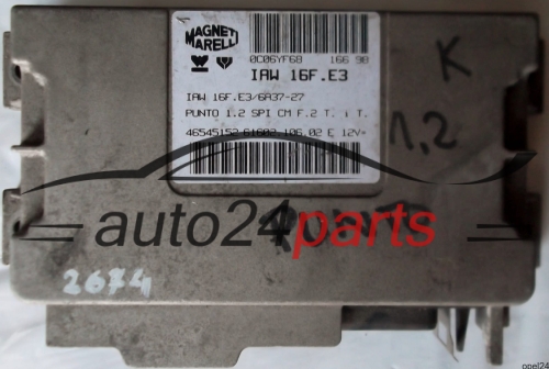 MOTORSTEUERGERÄT ECU STEUERGERÄT FIAT PUNTO 1.2 MAGNETI MARELLI IAW 16F.E3, IAW16FE3, 46545152, 61602.106.02, 6160210602
