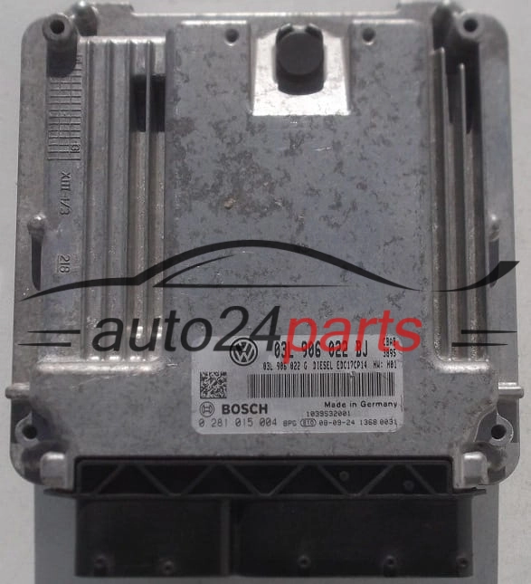 CALCULATEUR MOTEUR VOLKSWAGEN GOLF 2.0 TDI BOSCH 0 281 015 004, 0281015004, 03L 906 022 BJ, 03L906022BJ, 03L906022G, EDC17CP14 