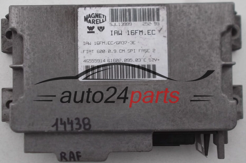 KOMPUTER STEROWNIK SILNIKA FIAT SEICENTO 600 0.9, MAGNETI MARELLI IAW 16FM.EC, IAW16FMEC, 46555914, 61602.095.03 E, 6160209503