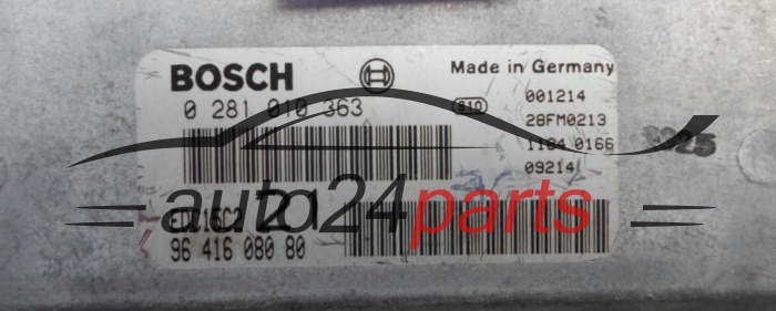 CALCULATEUR MOTEUR PEUGEOT 406 2.0 HDI BOSCH 0 281 010 363