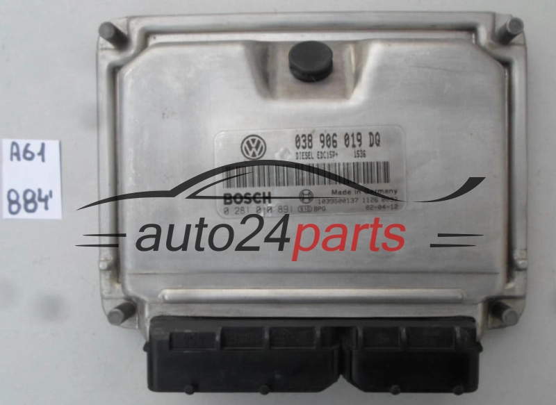 SEAT IBIZA CORDOBA 1.9 TDI ASZ 038 906 019 DQ, 038906019DQ, BOSCH 0 281 010 891, 0281010891, 1039S00137, DIESEL EDC15P+ 1536 