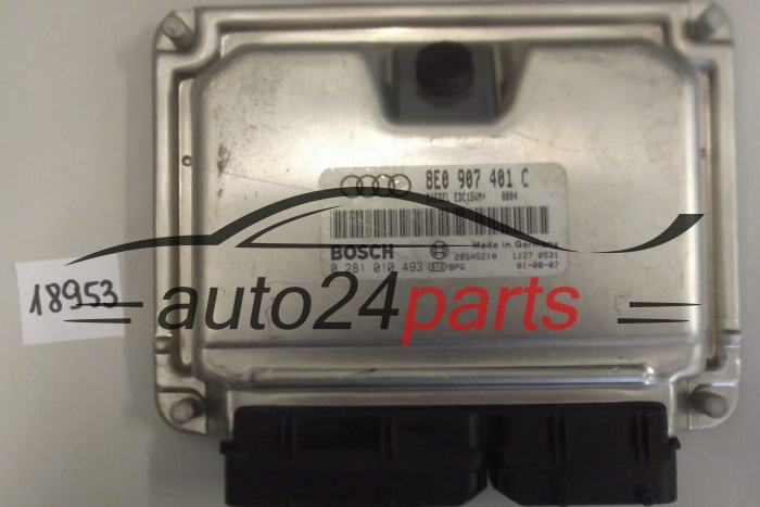 KOMPUTER STEROWNIK SILNIKA AUDI A4 1.9 TDI BOSCH 0 281 010 493, 0281010493, 8E0 907 401 C, 8E0907401C 