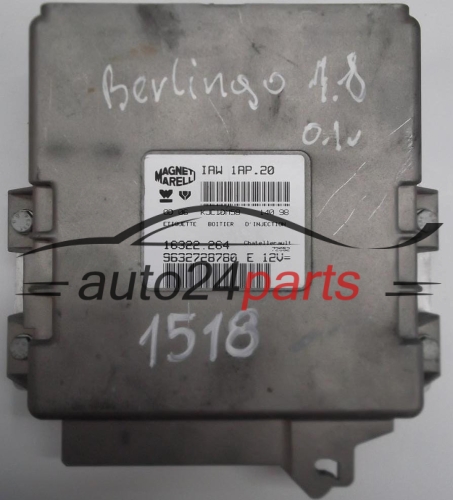 CALCULATEUR MOTEUR CITROEN BERLINGO XSARA 1.8 MAGNETI MARELLI IAW 1AP.20, IAW1AP20, 16322.264, 16322264, 9632728780 E