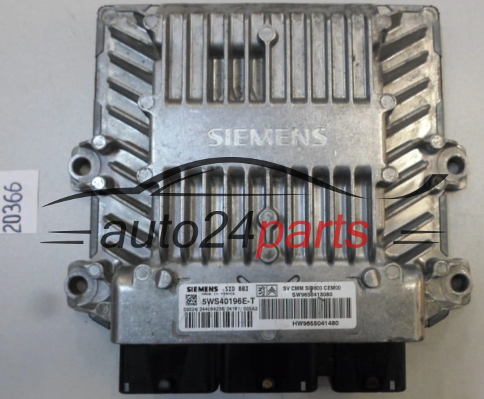 KOMPUTER STEROWNIK SILNIKA PEUGEOT 407 2.0 HDI SIEMENS 5WS40196E-T, 5WS40196ET, SW 9656413080, HW 9655041480, SID803