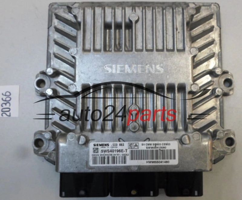 KOMPUTER STEROWNIK SILNIKA PEUGEOT 407 2.0 HDI SIEMENS 5WS40196E-T, 5WS40196ET, SW 9656413080, HW 9655041480, SID803