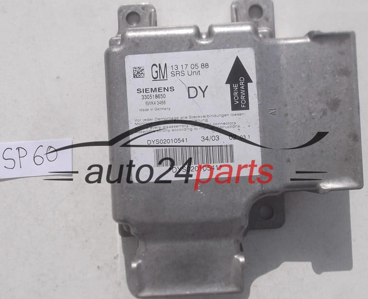STEROWNIK MODUL PODUSZEK POWIETRZNYCH OPEL VECTRA C SIGNUM GM 13 17 05 88 DY