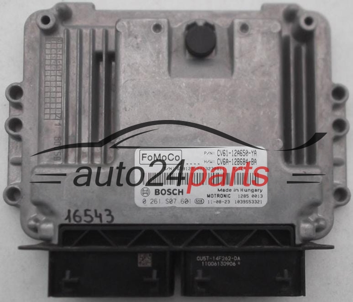 ECU CENTRALITA DE MOTOR FORD FOCUS C-MAX BOSCH 0 261 S07 601, 0261S07601, CV61-12A650-YA, CV6112A650YA, CV6A-12B684-BA, CV6A12B684BA