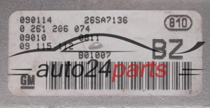 MOTORSTEUERGERÄT ECU STEUERGERÄT  OPEL CORSA C 1.2 Z12XE BOSCH 0 261 206 074