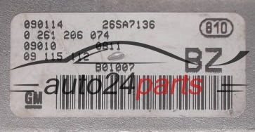 MOTORSTEUERGERÄT ECU STEUERGERÄT  OPEL CORSA C 1.2 Z12XE BOSCH 0 261 206 074
