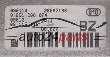 MOTORSTEUERGERÄT ECU STEUERGERÄT  OPEL CORSA C 1.2 Z12XE BOSCH 0 261 206 074