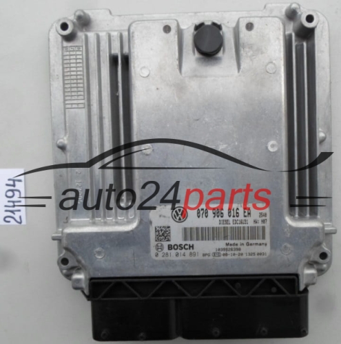 CALCULATEUR MOTEUR VW VOLKSWAGEN T5 BOSCH 0 281 014 891, 0281014891, 070 906 016 EA, 070906016EA