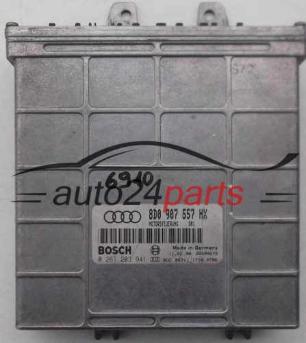 KOMPUTER STEROWNIK SILNIKA AUDI A4 1.6 8D0907557HX, 8D0 907 557 HX, BOSCH 0261203940/941, 0 261 203 940, 0 261 203 941, 0261203941