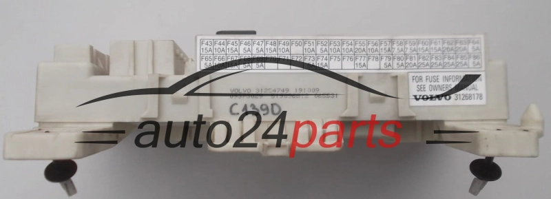 SKRZYNKA BEZPIECZNIKÓW MODUL VOLVO C30 31254749, 31268178, 519096812